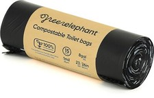 Green Elephant Portable Toilet Bags - Camping 15 Count Pack of 1 , Black