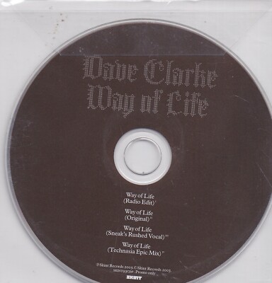 Dave Clarke-Way Of Life Promo cd maxi single
