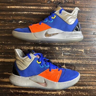 NIKE ZOOM PG 3 PAUL GEORGE NASA RACER BLUE-METALLIC SILVER SZ 7