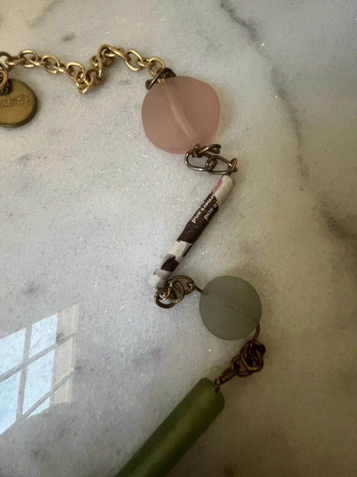 "Collar grueso multicolor marca plata retorcida 20""" Foto 3 de 4