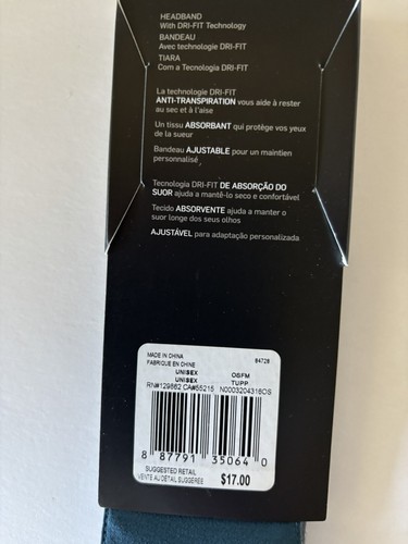 Nike Dri-FIT Head Tie Headband Nightshade / Canyon Gold Tennis Basketball RARE - Picture 7 of 9