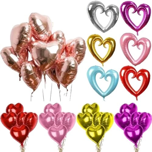 Разноцветные фольгированные свадебные шары