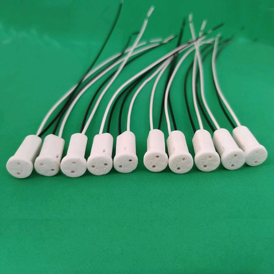 10pcs Crystal Lamp Holder Holder Socket LED/G4/Bulb Plug Lighting Base w/Wire - Image 2 of 4