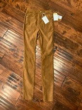 Good American Brown Good Waist Faux "Suede-Like" Skinny Pants, Size 0 / 25, NWT 