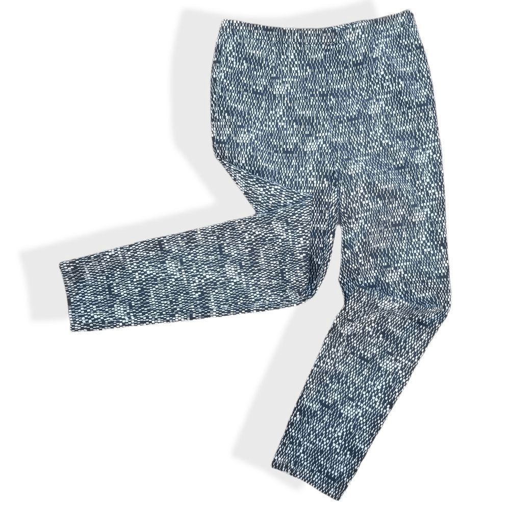 Doncaster Collection Black & White Geometric Print Slim Ankle Pants sz