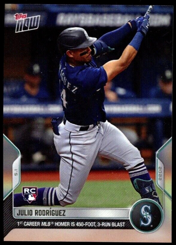 2022 Topps Now Julio Rodriguez 1st Home Run Mariners RC Rookie Card #112