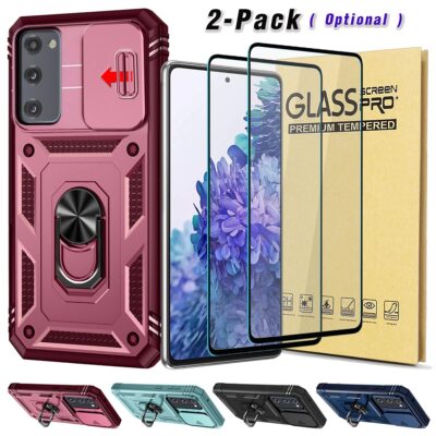 For Samsung Galaxy S20 FE 5G Hard Camera Slide Stand Case
