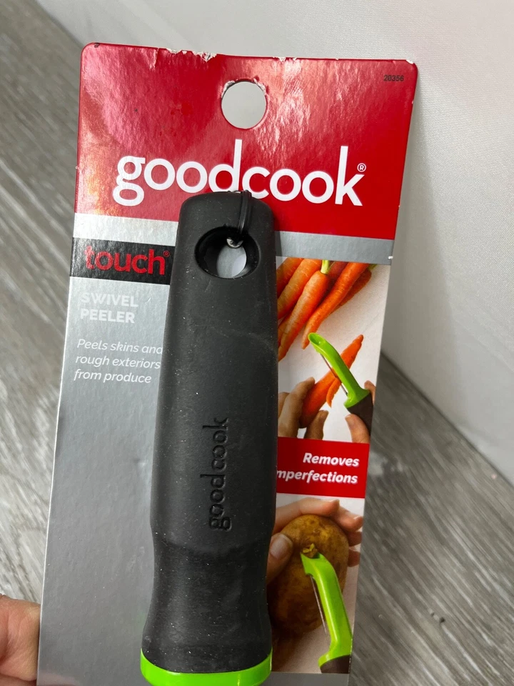 Lot/2 GoodCook Touch Tools: Mini Masher & Swivel Peeler, Black/Green - Image 4 of 4