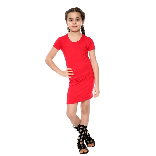 Mädchen Kleid Bodycon kurzärmelig Mode Party Outfit Midi Kinder Kleider - Bild 10 von 44