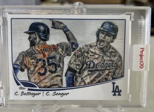 Topps Project 70 #104 Cody Bellinger & Corey Seager by Lauren Taylor IN HAND box