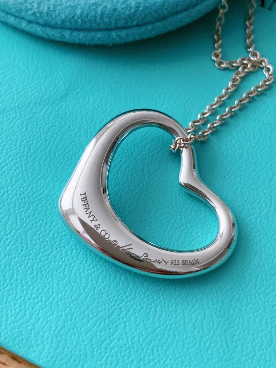 Tiffany & Co Sterling Silver Elsa Peretti Large 22mm Open Heart