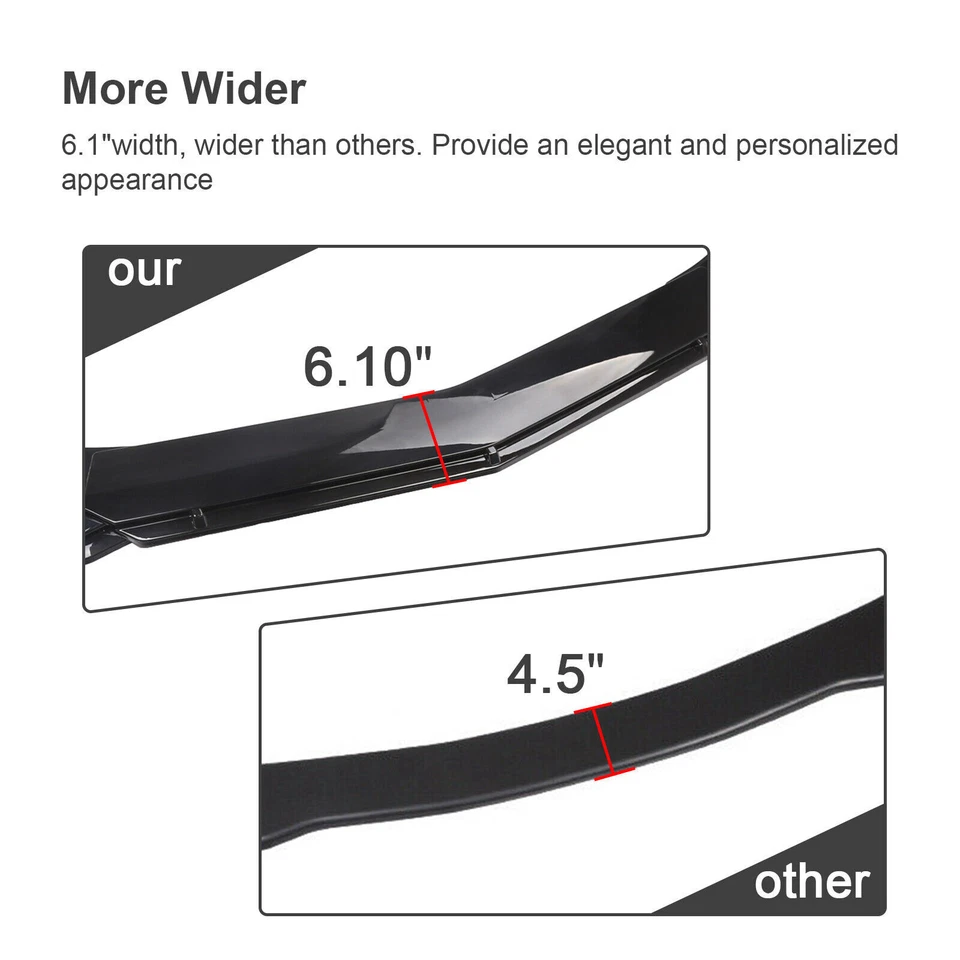 Glossy Black Front Bumper Splitter Spoiler Kit For Ford Edge 2007-2021 — 第 2/4 张图片