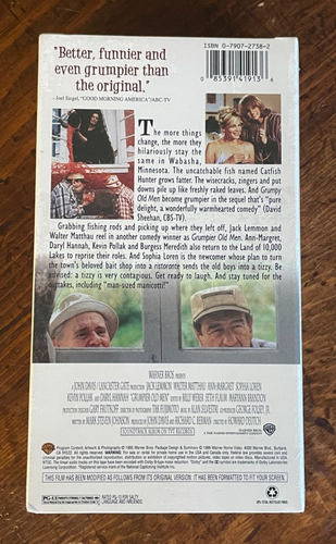 NEW SEALED! Grumpier Old Men (VHS, 1995) Movie - Picture 2 of 2