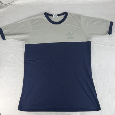 Adidas Vintage 70s 80s Logo T Shirt Rare Sz M Track Athletic