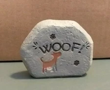 WOOF Dog Paperweight Desk Décor Lawn Stone 3.25 x 2.5 x 1" New