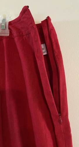 Cato size 22W Women’s Red Linen Blend Contemporary Side Zip Wide Leg Pants NWT - Picture 2 of 6