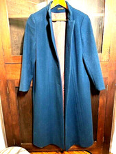 MG Kinsler Vintage Great American Wool Coat Blue Women's S/M 1 Owner USA MADE