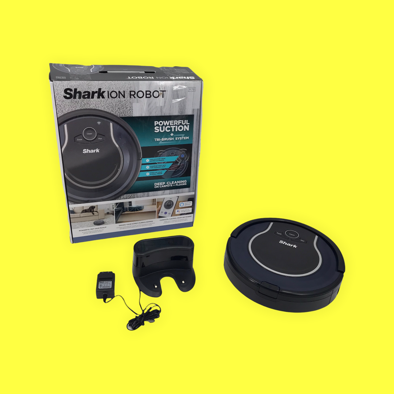 SHARK ModelRV761R01US ION ROBOT VACUUM R76 ALEXA & GOOGLE COMPATIBLE 