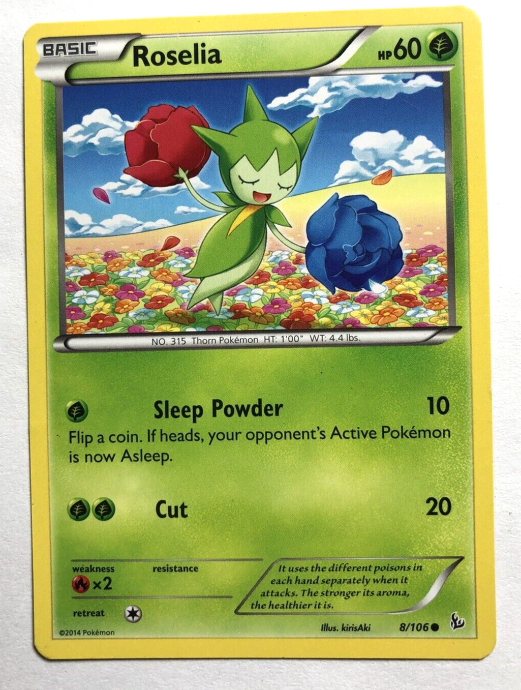 Roselia 8/106 XY Flashfire Pokemon Regular Common NEAR MINT NM