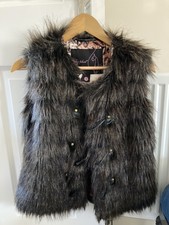 Baby Phat Faux Fur Jacket Waistcoat Womens Small 6 8 10