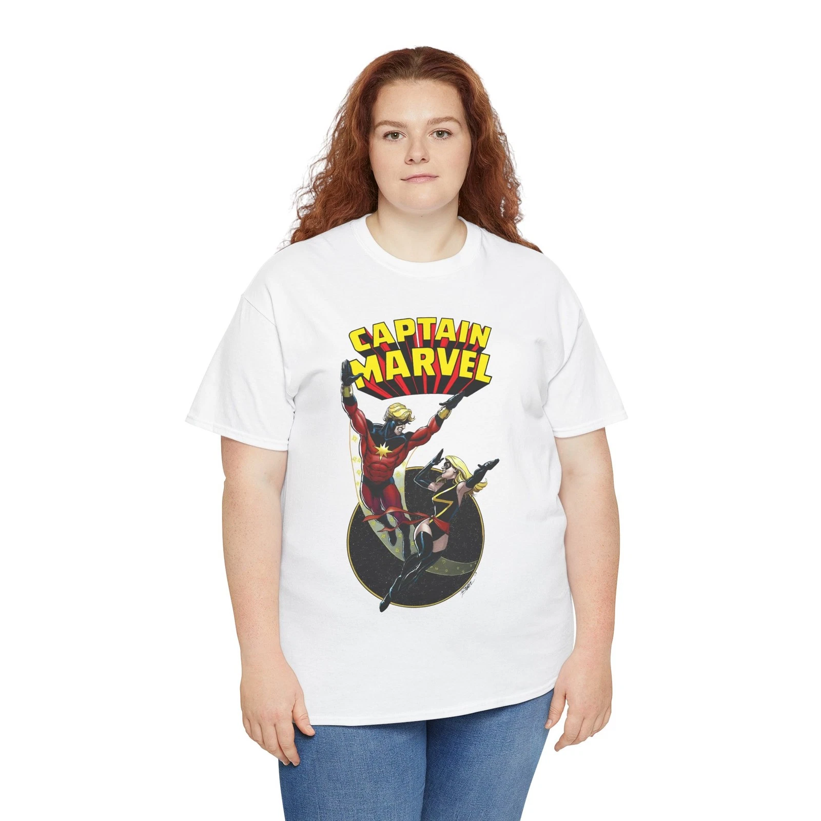Captain Marvel T-Shirt - George Perez Art - Mar-Vell, Carol Danvers