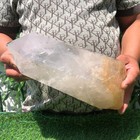 8.5LB Natural quartz crystal cluster with red fossilized bones energy healing — photo 10