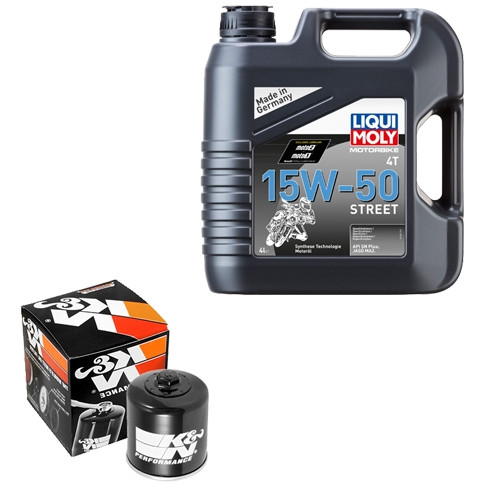 K&N ÖLfilter Set Lm 15W-50 Street 4L FüR Ducati Diavel 1200 Carbon Abs Bj.2015-image