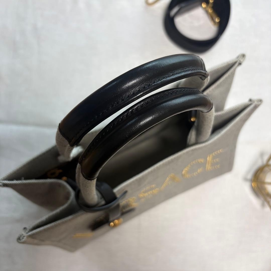 Versace 2Way Canvas Handbag with Studded Logo & Medusa Charm, Used thumbnail 7