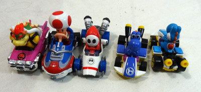 Hot Wheels Nintendo Super Mario Kart Die Cast Race Cars Glider Mattel Lot Of 5