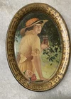 Vintage 1916 Coca-Cola Advertising Change Tray Coke Girl Holding Glass 6"x4 1/4"