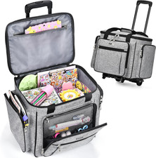 Rolling Craft Bag, Tote Bag with Wheels for Women, Rolling Teacher Bag with Remo