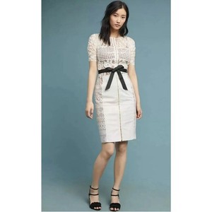 byron lars carissima sheath dress grey Anthropologie lace