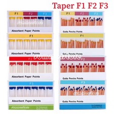 1-50Box Dental Endodontics Gutta Percha Points/Absorbent Paper Points F1 F2 F3
