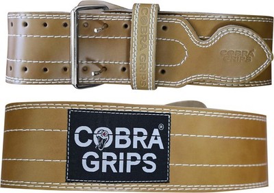 Weight Power Lifting Belt 4  Wide Cobra Grips Best Premium Genuine Leather Belt