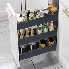 100-250mm Pull Out Steel Basket Kitchen Cabinet Larder Organizer Cupboard Drawer