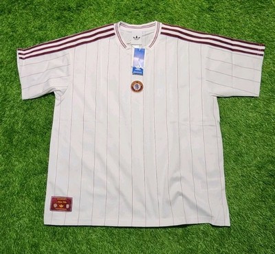 Adidas Aston Villa Fc Terrace Icons soccer jersey White JN0214 Mens Size L new