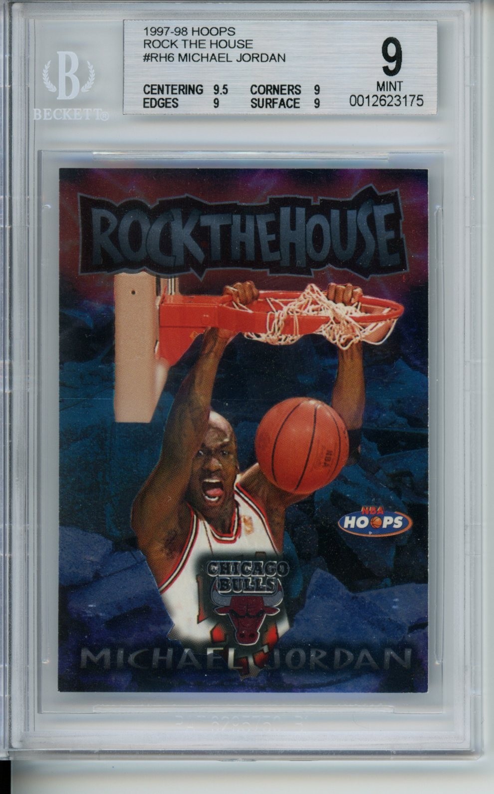 1997-98 Hoops, Rock The House, Michael Jordan, #6, BGS 9