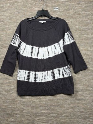 J.Jill PureJill Sweatshirt Size M Tie Dye Organic Cotton Lightweight 3/4 Sleeve