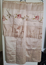 Ponden Home Curtains Pair Champagne Beige Floral Embroidered 163 x 182 cm Lined