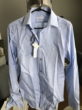 Calvin Klein Steel Slim-Fit, Non-Iron, Dress Shirt, 14 1/2 32/3, Light Blue