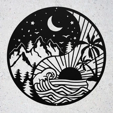 Moon Sun and Stars Metal Wall Art Housewarming Gifts Home Decor Hanging Decor