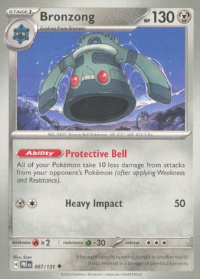 BRONZONG 067/131 UNCOMMON PRISMATIC EVOLUTIONS POKEMON NEAR MINT