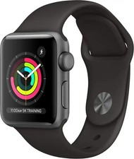 NEW Apple Watch Series 3 GPS 42mm Gray Aluminum Case  Black Sport Band A1859
