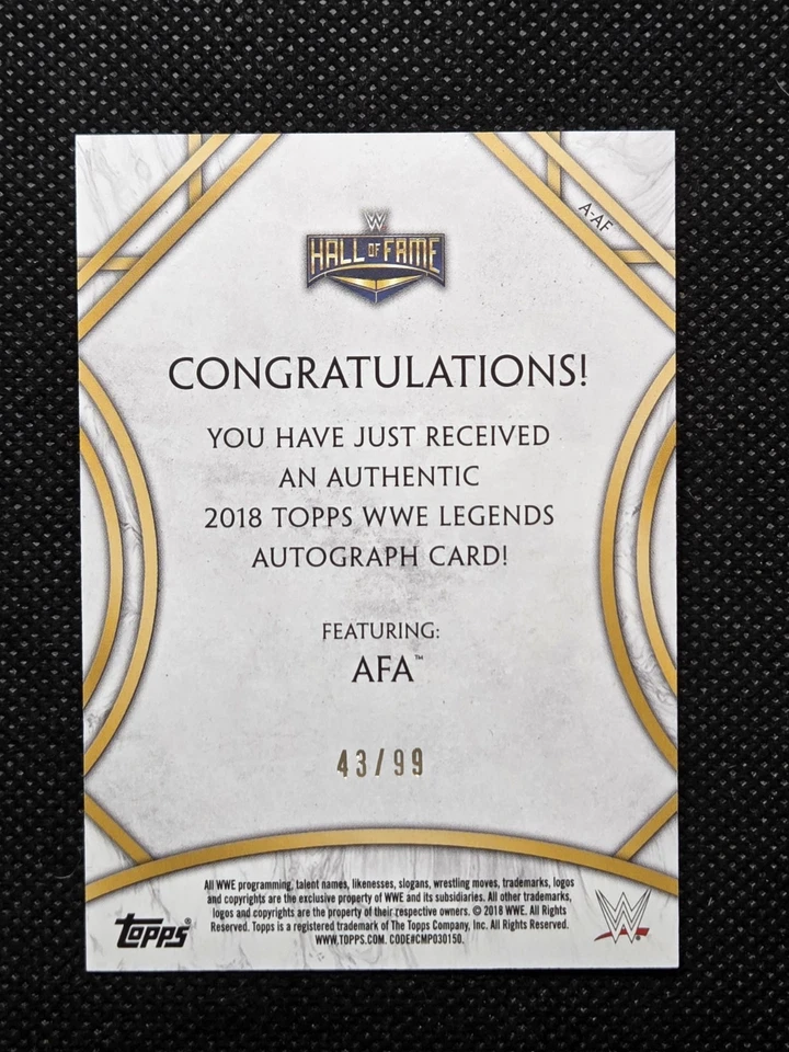 2018 WWE Topps Legends AFA WILD SAMOANS Bronze Autograph Auto /99 - Image 2 of 2