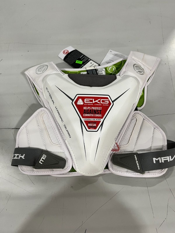 Maverik M5 EKG Speed LAX Lacrosse Shoulder Pads White Adult Size Medium-NEW