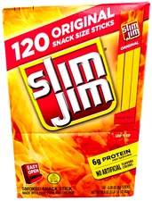Slim Jim Snack Sized Smoked Meat Sticks Original Flavor 120 x 0.28 EXP 04/2026