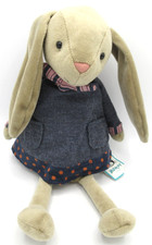Jellycat RIVERSIDE RAMBLER BUNNY RABBIT  12” Plush Stuffed Denim Dress NWT