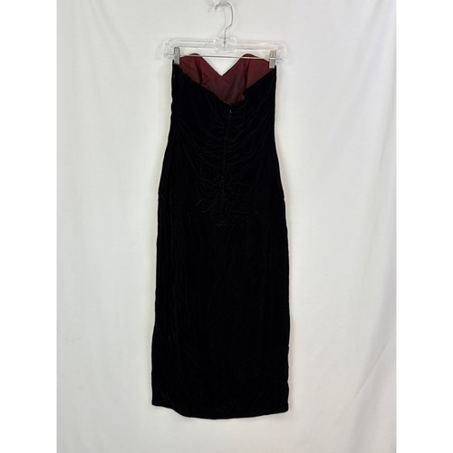 Vintage BB Collections Black Velvet Strapless Sweetheart Dress Size 8, 36 bust - Picture 5 of 11