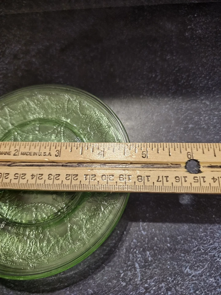 Uranium Childrens Plates Anchor Hocking Plate Cameo Dancing Girl Vtg - Image 3 of 4