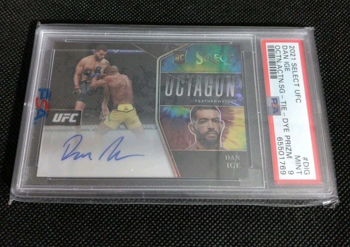2021 Panini Select UFC Dan Ige Rookie Auto /25 Action Signatures PSA 9 MMA RC 
